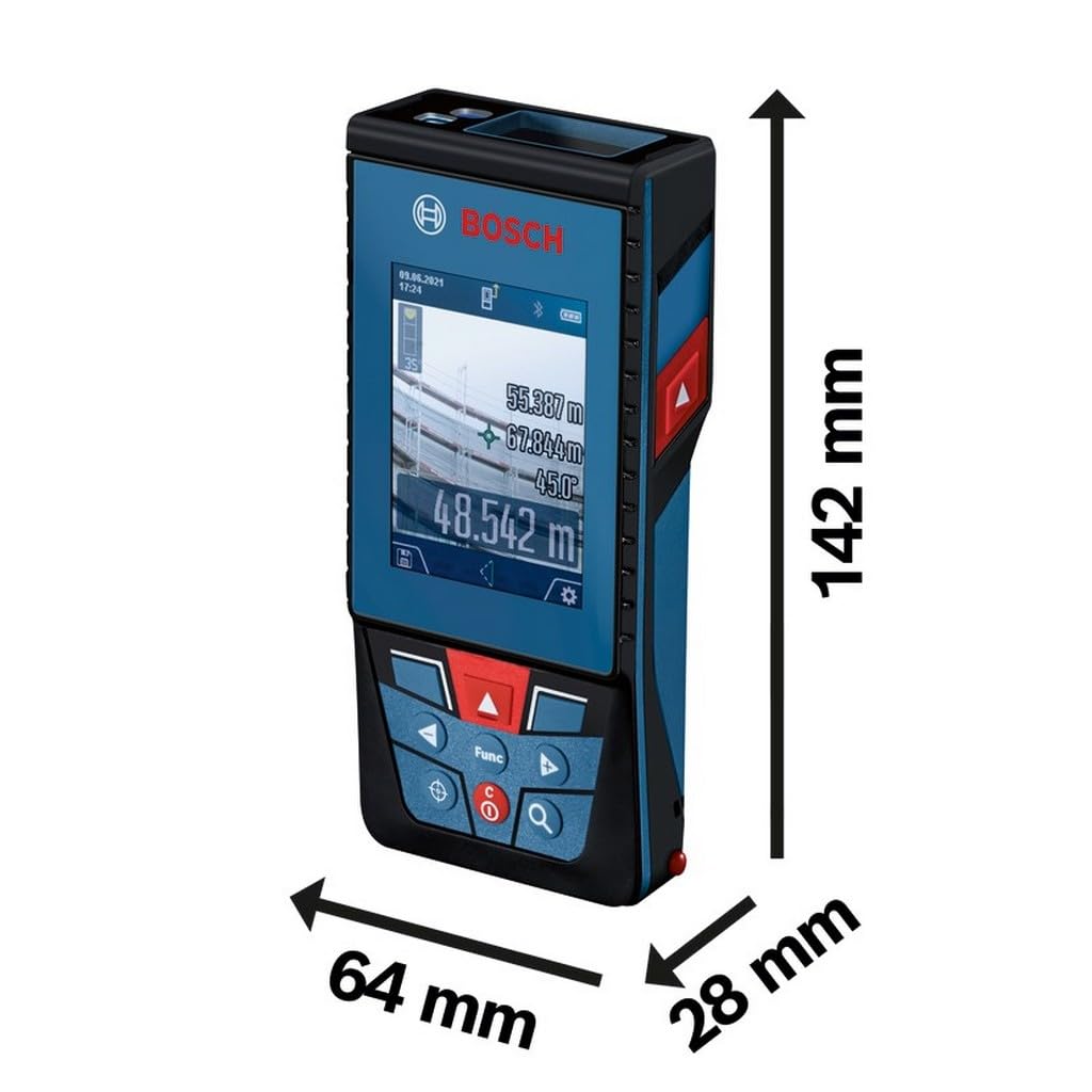 Bosch Professional télémètre Laser GLM 100-25 C (caméra intégrée, portée : Jusqu’à 100 m, Robuste, IP54, ± 1,5 mm*, 3 Piles AA, dragonne, Housse)