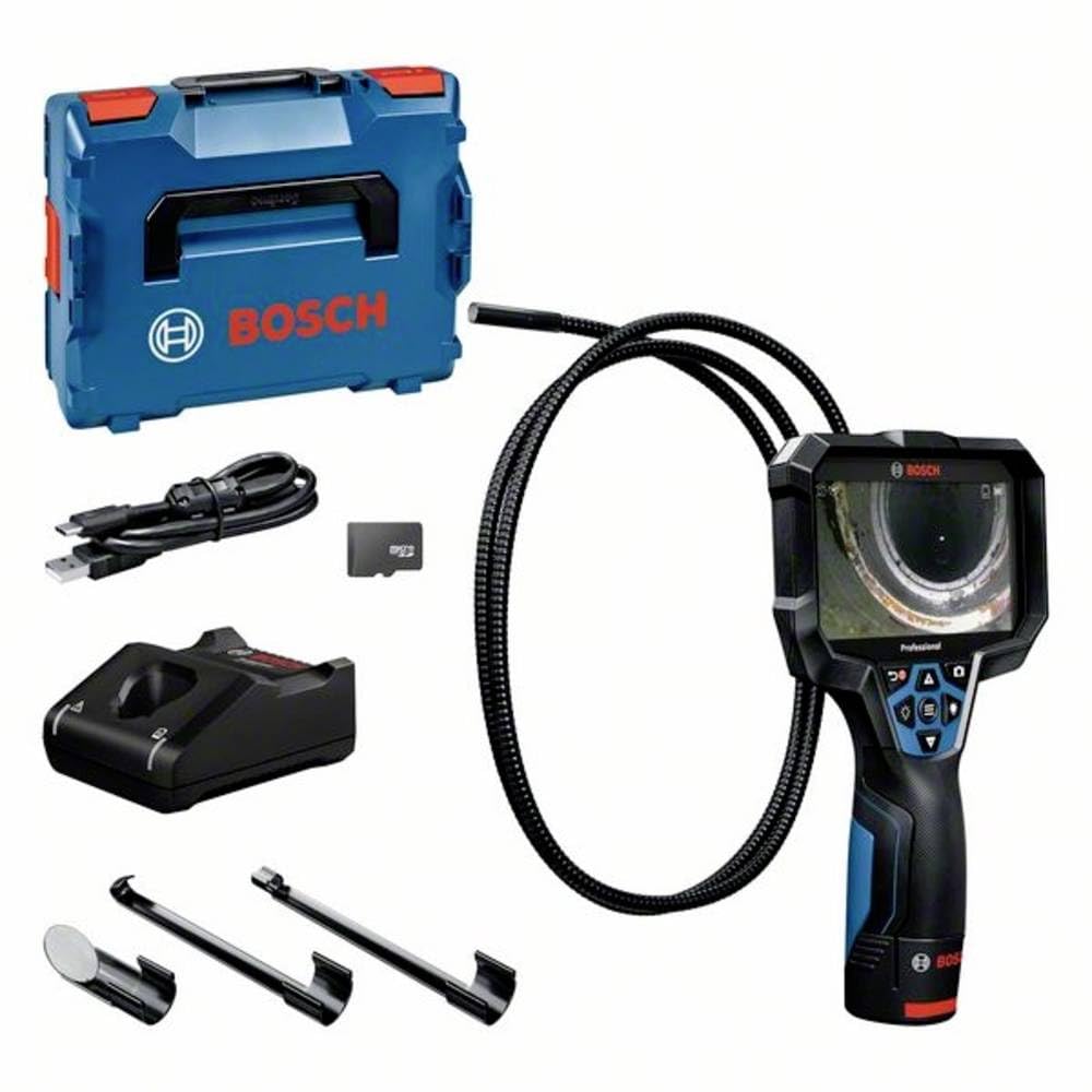 Caméra d'inspection Bosch Professional GIC 12V-5-27 C (Longueur du câble : 150 cm, Fonction Orientation AutoUp, Affichage Haute résolution : écran 5’’, 1280 x 720 px, Coffret L-boxx)