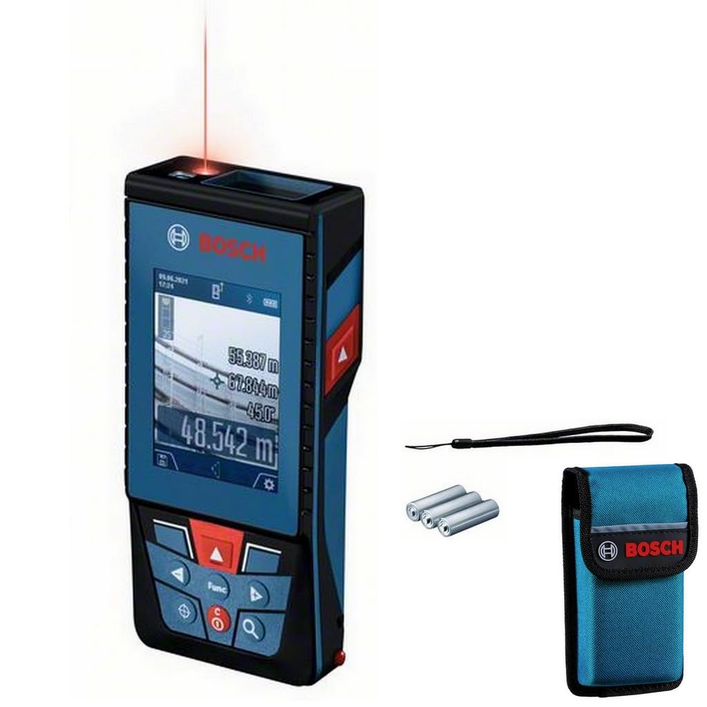 Bosch Professional télémètre Laser GLM 100-25 C (caméra intégrée, portée : Jusqu’à 100 m, Robuste, IP54, ± 1,5 mm*, 3 Piles AA, dragonne, Housse)