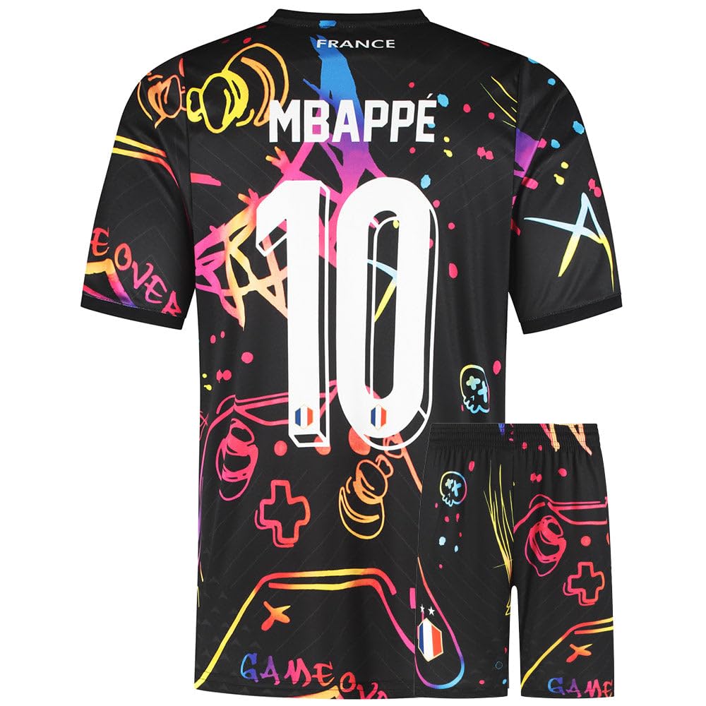 Maillot de Foot France Mbappé - Tenue de Football - Enfants et Adultes - Ensemble Foot