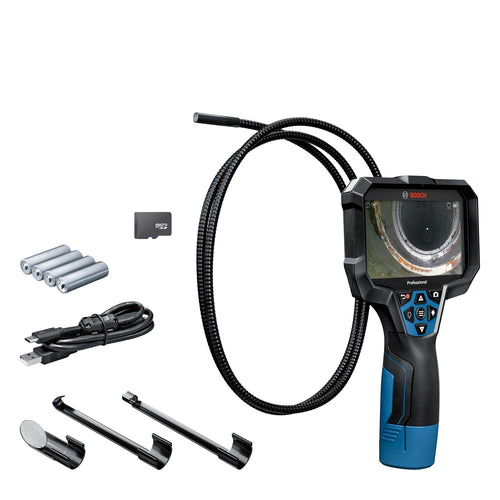 Caméra d'inspection Bosch Professional GIC 12V-5-27 C (Longueur du câble : 150 cm, Fonction Orientation AutoUp, Affichage Haute résolution : écran 5’’, 1280 x 720 px, Coffret L-boxx)