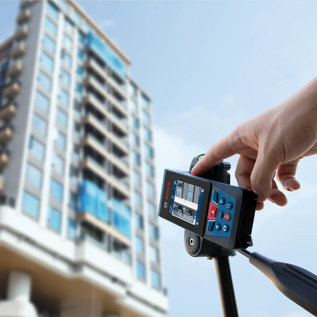 Bosch Professional télémètre Laser GLM 100-25 C (caméra intégrée, portée : Jusqu’à 100 m, Robuste, IP54, ± 1,5 mm*, 3 Piles AA, dragonne, Housse)