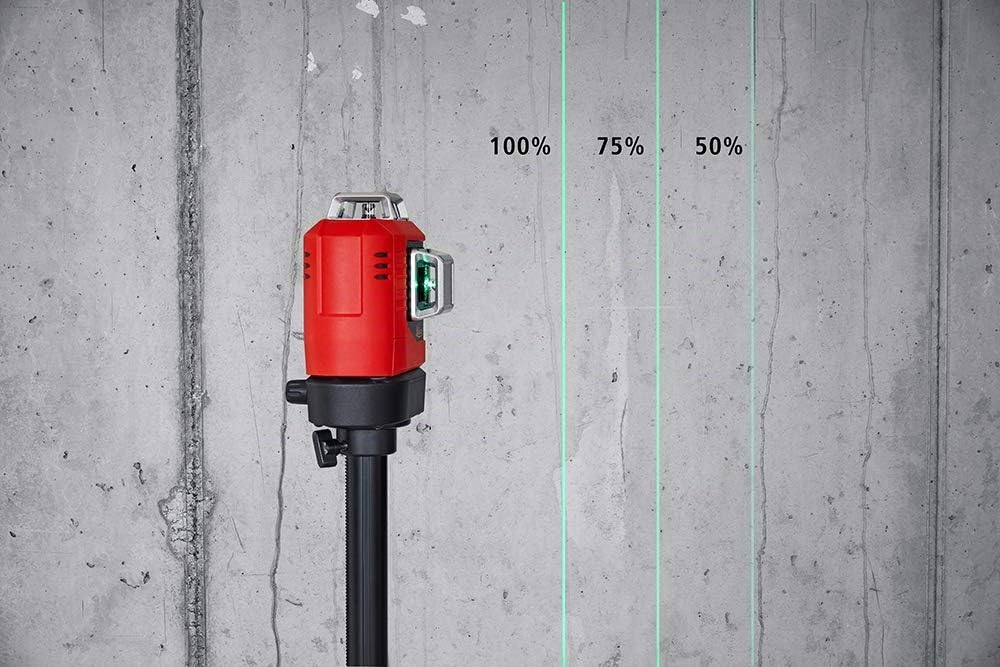Leica Lino L6G – laser ligne 3x360 degrés avec batterie Li-ion, chargeur, adaptateur magnétique innovant et support mural, en coffret (laser vert, portée : 35 m)