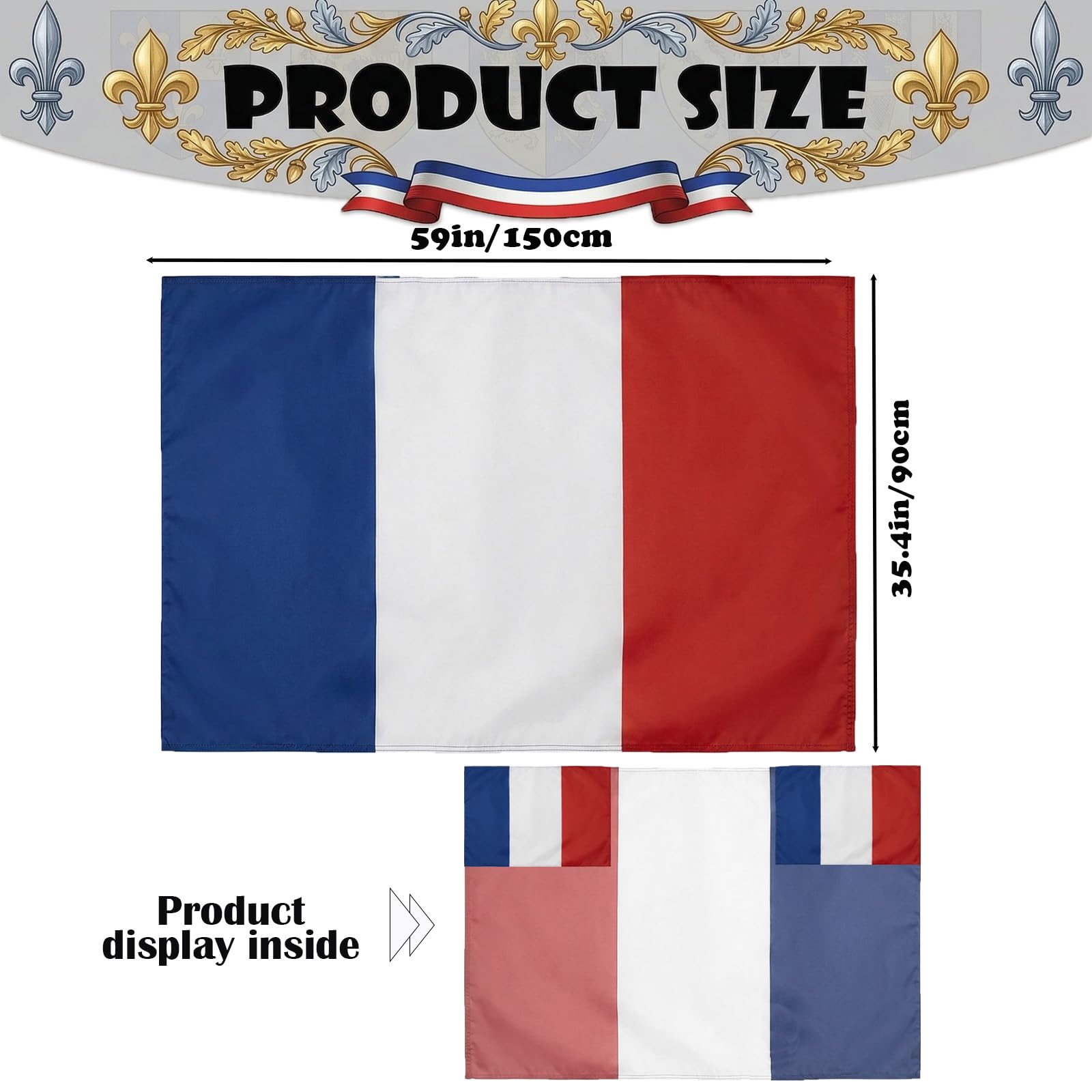 YESAH Cape Drapeau Français pour Coupe du Monde 2026,90x150cm,Cape de Supporter France en Polyester, Légère et Portable pour Stade, Matchs, Fêtes et Événements Sportifs