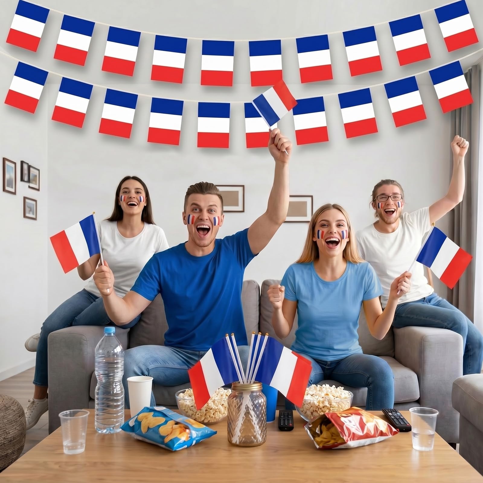 YESAH Cape Drapeau Français pour Coupe du Monde 2026,90x150cm,Cape de Supporter France en Polyester, Légère et Portable pour Stade, Matchs, Fêtes et Événements Sportifs