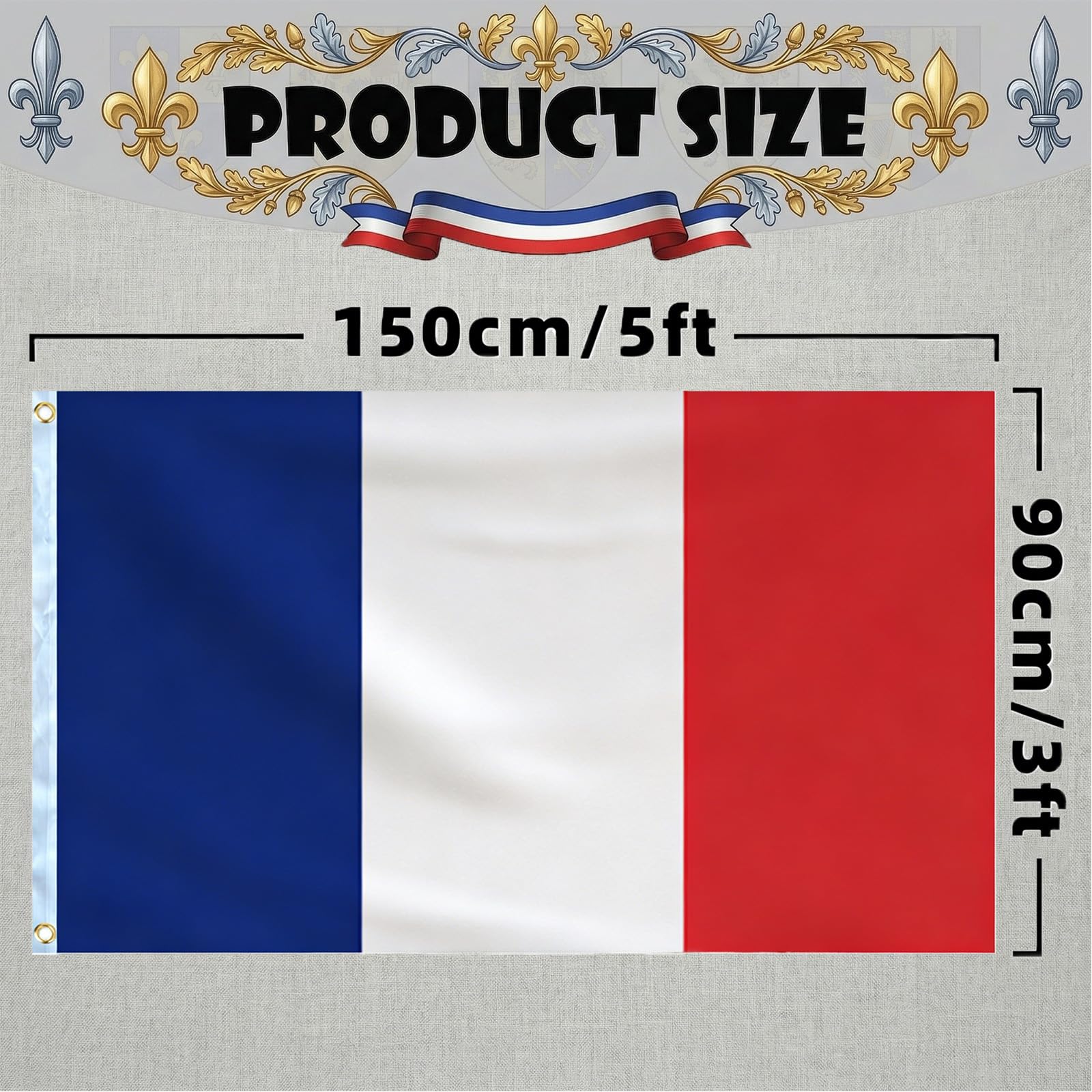 YESAH Cape Drapeau Français pour Coupe du Monde 2026,90x150cm,Cape de Supporter France en Polyester, Légère et Portable pour Stade, Matchs, Fêtes et Événements Sportifs