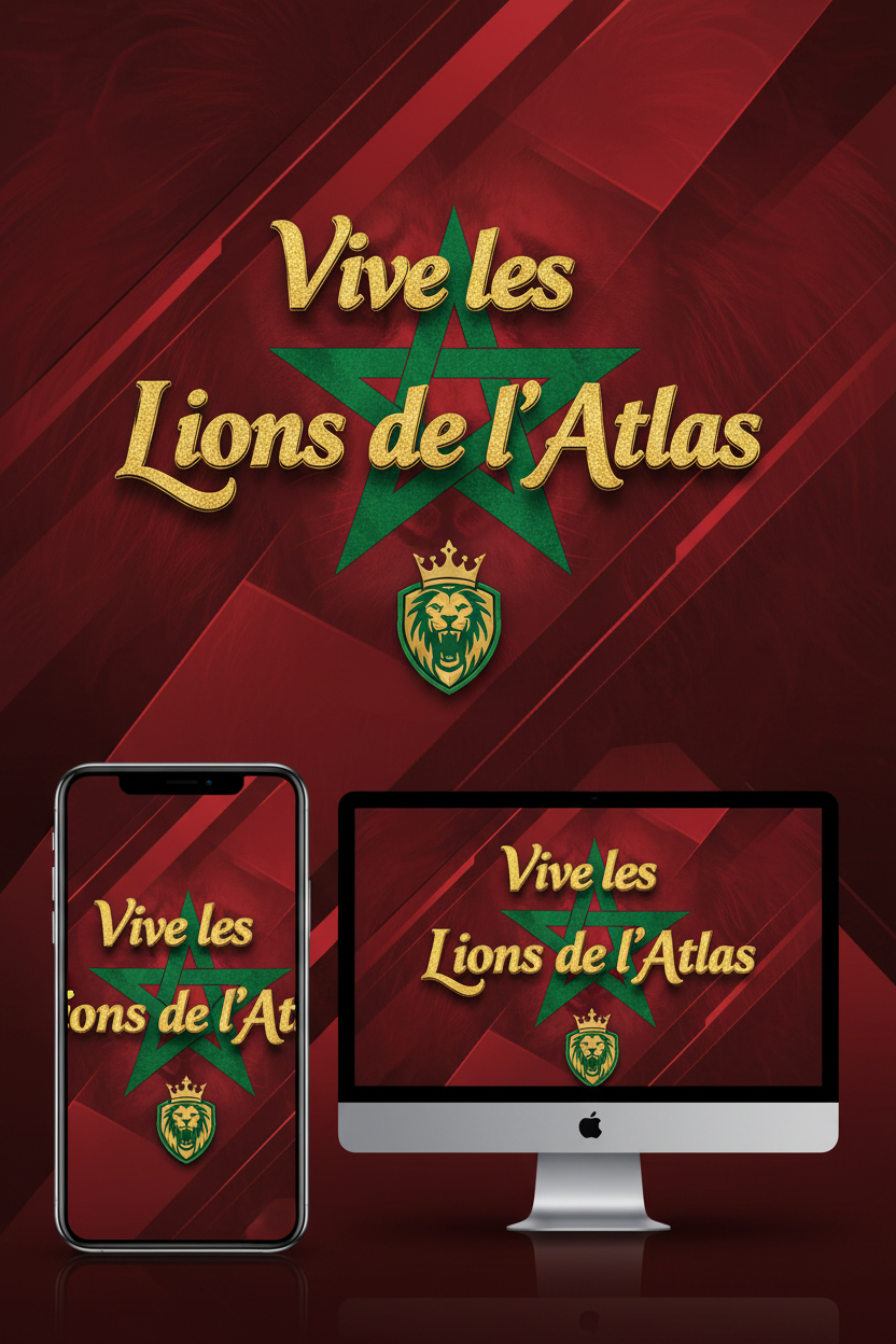 Fond d'écran Vive les Lions de l'Atlas Maroc